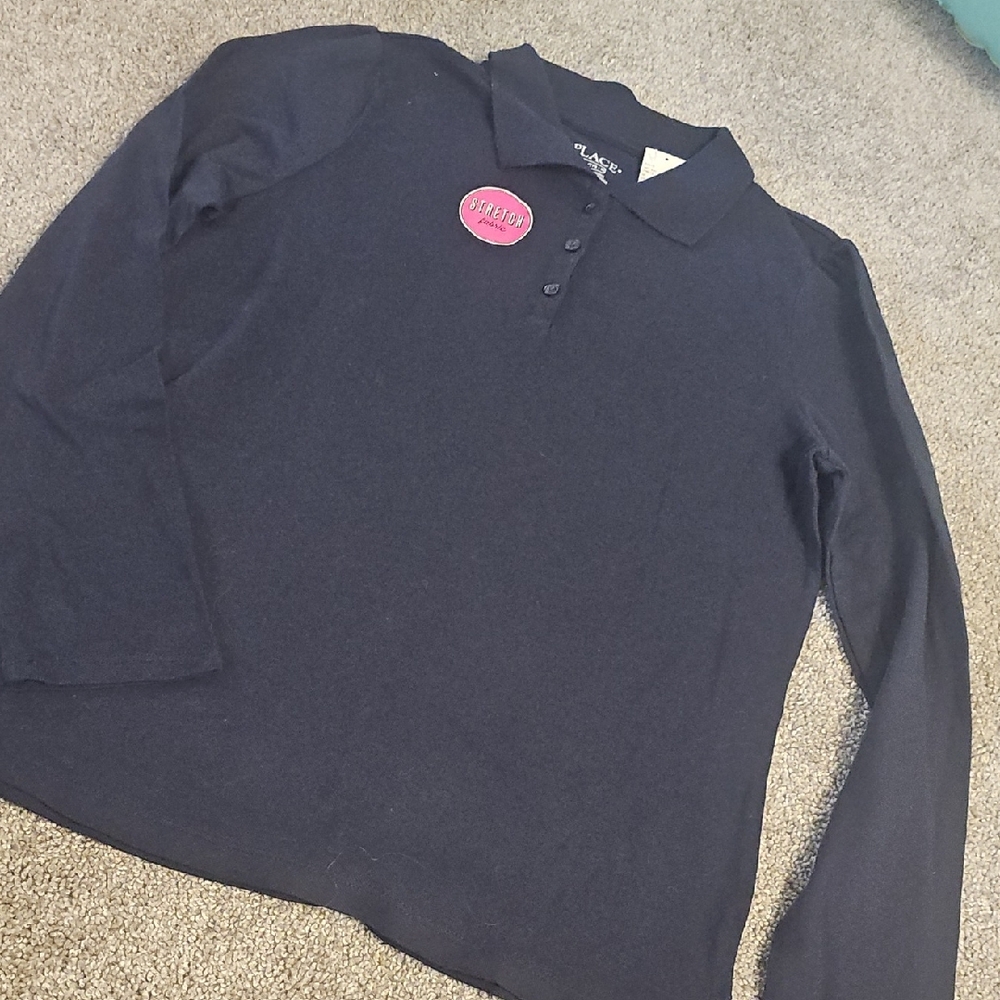 🖤Place Navy Long Sleeve Polo Shirt #D